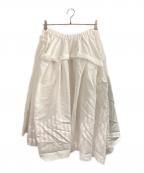 COMME des GARCONSコムデギャルソン）の古着「25SS 再構築ギャザーボリュームスカート」｜ホワイト