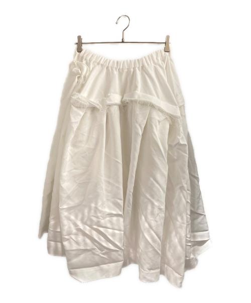 COMME des GARCONS（コムデギャルソン）COMME des GARCONS (コムデギャルソン) 25SS 再構築ギャザーボリュームスカート ホワイト サイズ:Mの古着・服飾アイテム