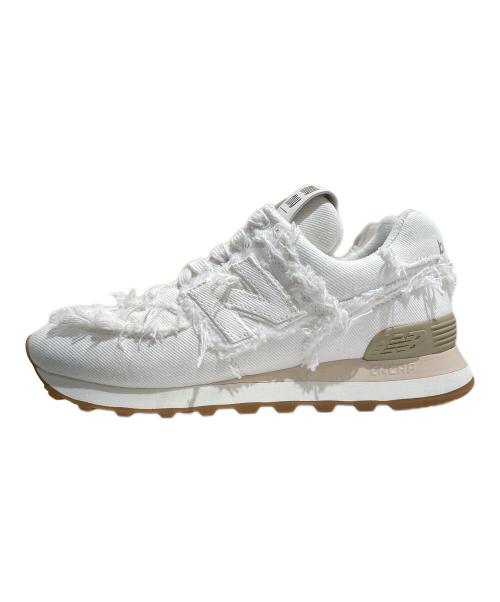 NEW BALANCE（ニューバランス）NEW BALANCE (ニューバランス) MIU MIU (ミュウミュウ) 574 デニムスニーカー ホワイト サイズ:35 1/2の古着・服飾アイテム