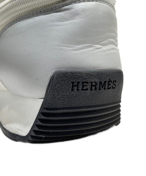 HERMES（エルメス）HERMES (エルメス) エスケープ ホワイトメッシュ ホワイト×グレー サイズ:43の古着・服飾アイテム