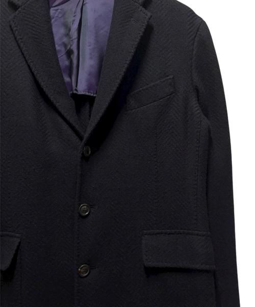 stile latino（スティレラティーノ）stile latino (スティレラティーノ) ヘリンボーンウールチェスターコート ブラック サイズ:50の古着・服飾アイテム