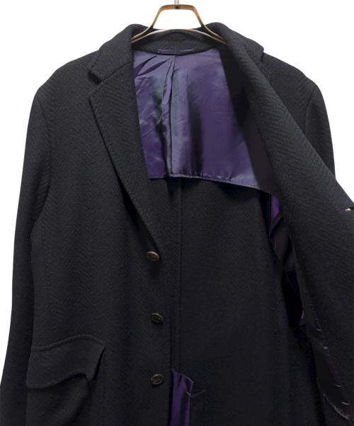 stile latino（スティレラティーノ）stile latino (スティレラティーノ) ヘリンボーンウールチェスターコート ブラック サイズ:50の古着・服飾アイテム