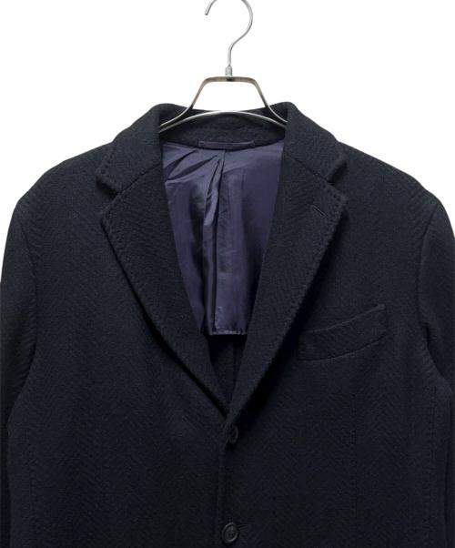 stile latino（スティレラティーノ）stile latino (スティレラティーノ) ヘリンボーンウールチェスターコート ブラック サイズ:50の古着・服飾アイテム