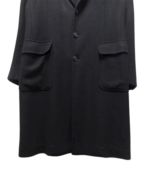 stile latino（スティレラティーノ）stile latino (スティレラティーノ) ヘリンボーンウールチェスターコート ブラック サイズ:50の古着・服飾アイテム