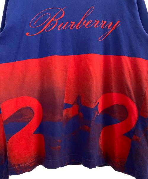 BURBERRY（バーバリー）BURBERRY (バーバリー) スワンプリントロングスリーブシャツ ブルー×レッド サイズ:XSの古着・服飾アイテム