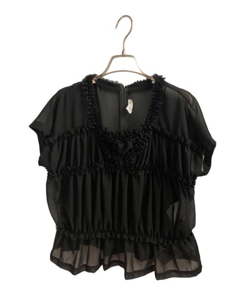 COMME des GARCONS COMME des GARCONS（コムデギャルソン コムデギャルソン）COMME des GARCONS COMME des GARCONS (コムデギャルソン コムデギャルソン) シースルーブラウス ブラック サイズ:Lの古着・服飾アイテム