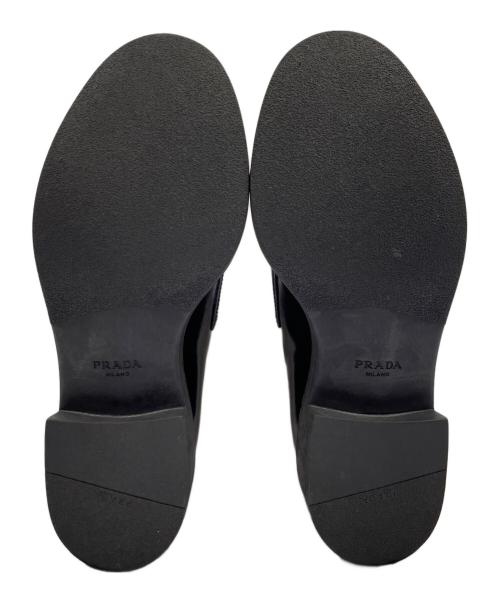 PRADA（プラダ）PRADA (プラダ) チョコレートブラッシュドレザー ローファー ブラック サイズ:37の古着・服飾アイテム