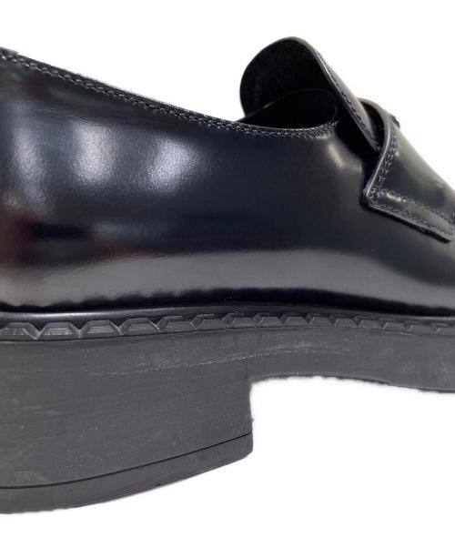 PRADA（プラダ）PRADA (プラダ) チョコレートブラッシュドレザー ローファー ブラック サイズ:37の古着・服飾アイテム