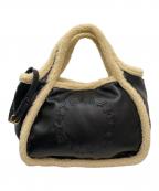 STELLA McCARTNEYステラマッカートニー）の古着「ロゴクロスボディ ボアエンボストートバッグ」｜ブラック×ベージュ