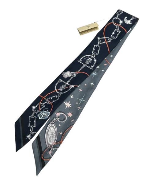 HERMES（エルメス）HERMES (エルメス) ツイリー / セ・ラ・フェット ネイビー×グレー サイズ:-の古着・服飾アイテム