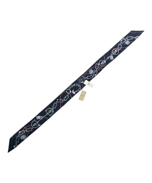 HERMES（エルメス）HERMES (エルメス) ツイリー / セ・ラ・フェット ネイビー×グレー サイズ:-の古着・服飾アイテム