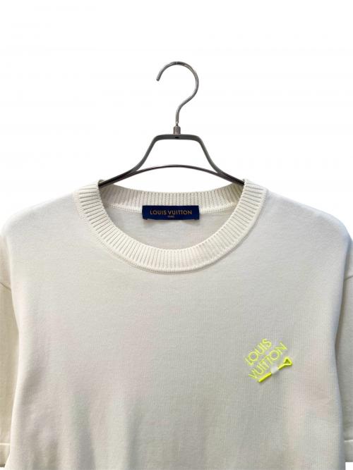 LOUIS VUITTON（ルイ ヴィトン）LOUIS VUITTON (ルイ ヴィトン) シグネチャーショートスリーブニット アイボリー サイズ:Lの古着・服飾アイテム
