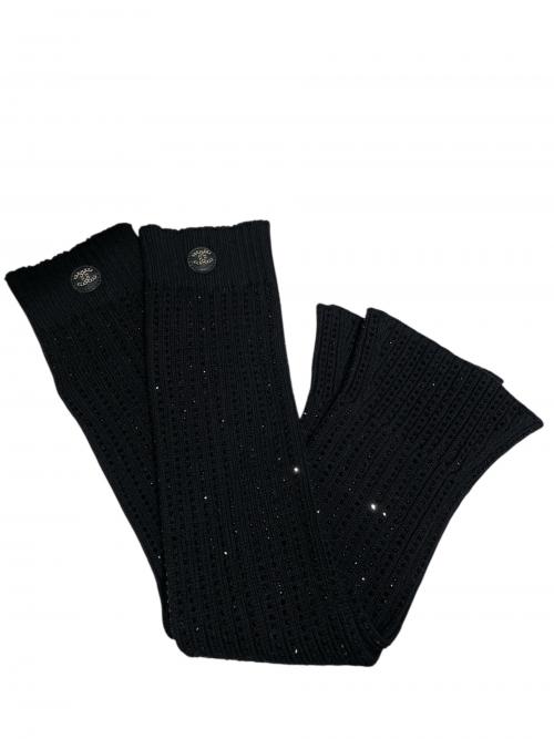 CHANEL（シャネル）CHANEL (シャネル) ココマークラインストーンレッグウォーマー ブラックの古着・服飾アイテム