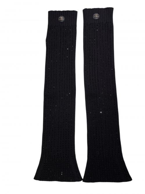 CHANEL（シャネル）CHANEL (シャネル) ココマークラインストーンレッグウォーマー ブラックの古着・服飾アイテム