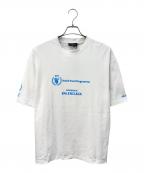 BALENCIAGAバレンシアガ）の古着「WFPロゴプリントTシャツ」｜ホワイト×ブルー