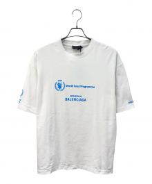BALENCIAGA（バレンシアガ）の古着「WFPロゴプリントTシャツ」｜ホワイト×ブルー
