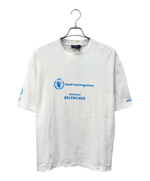 BALENCIAGA（バレンシアガ）BALENCIAGA (バレンシアガ) WFPロゴプリントTシャツ ホワイト×ブルー サイズ:XLの古着・服飾アイテム