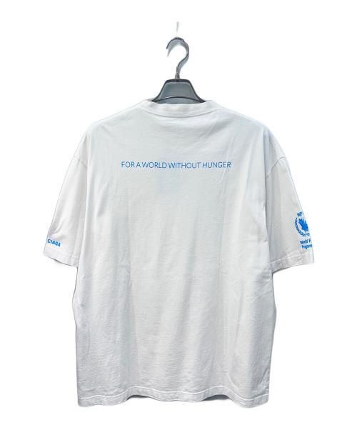 BALENCIAGA（バレンシアガ）BALENCIAGA (バレンシアガ) WFPロゴプリントTシャツ ホワイト×ブルー サイズ:XLの古着・服飾アイテム