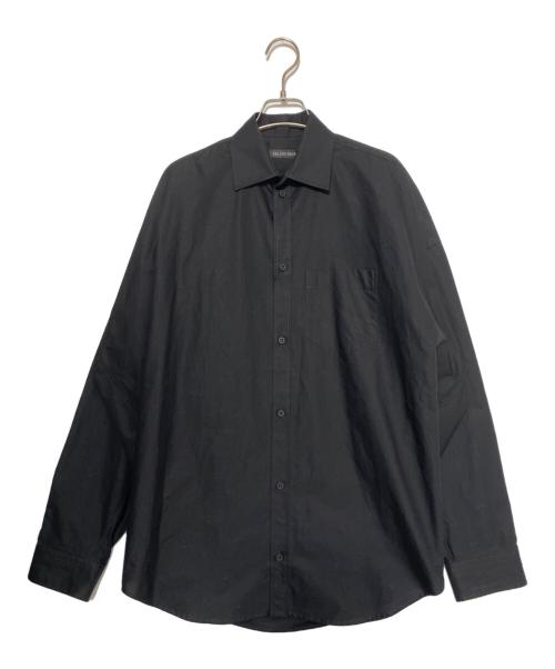 BALENCIAGA（バレンシアガ）BALENCIAGA (バレンシアガ) バックロゴコクーンシャツ ブラック サイズ:36の古着・服飾アイテム