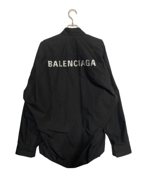 BALENCIAGA（バレンシアガ）BALENCIAGA (バレンシアガ) バックロゴコクーンシャツ ブラック サイズ:36の古着・服飾アイテム