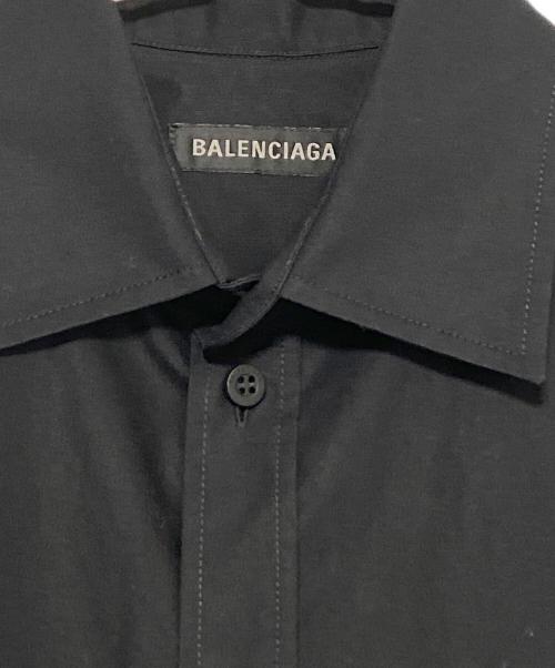 BALENCIAGA（バレンシアガ）BALENCIAGA (バレンシアガ) バックロゴコクーンシャツ ブラック サイズ:36の古着・服飾アイテム