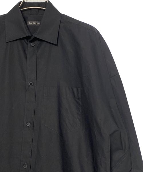 BALENCIAGA（バレンシアガ）BALENCIAGA (バレンシアガ) バックロゴコクーンシャツ ブラック サイズ:36の古着・服飾アイテム