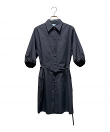 PRADA（プラダ）の古着「ロゴシャツワンピース」｜ブラック