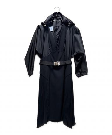 中古・古着通販】PRADA (プラダ) ベルテッドサイドプリーツワンピース