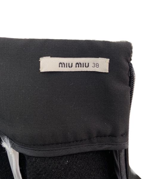 MIU MIU（ミュウミュウ）MIU MIU (ミュウミュウ) ウールスカート ブラック サイズ:38の古着・服飾アイテム