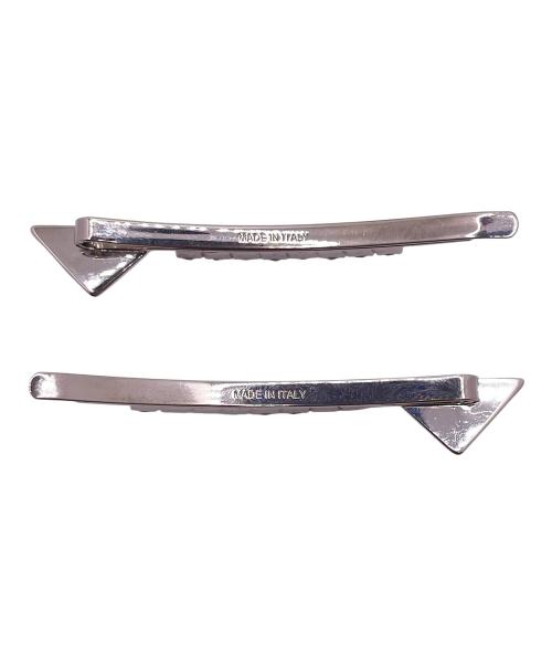 PRADA（プラダ）PRADA (プラダ) トライアングルロゴブラスヘアクリップ シルバーカラーの古着・服飾アイテム