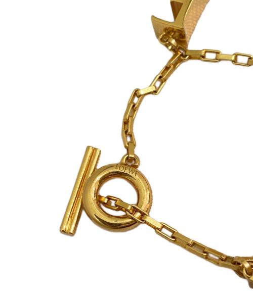 LOEWE（ロエベ）LOEWE (ロエベ) ロゴチャームブレスレット ゴールド サイズ:14cmの古着・服飾アイテム