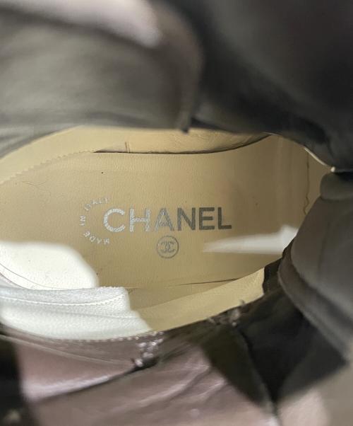 CHANEL（シャネル）CHANEL (シャネル) マトラッセ フロントジップショートブーツ ブラウン サイズ:36Cの古着・服飾アイテム