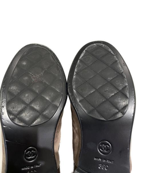 CHANEL（シャネル）CHANEL (シャネル) マトラッセ フロントジップショートブーツ ブラウン サイズ:36Cの古着・服飾アイテム