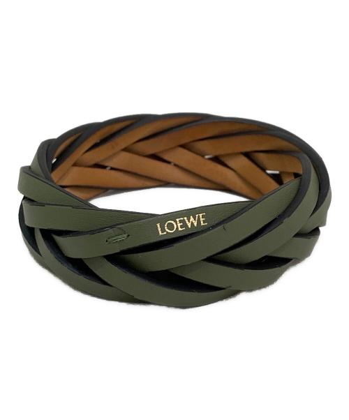 LOEWE（ロエベ）LOEWE (ロエベ) ブレイデッドバングル グリーンの古着・服飾アイテム