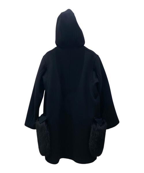 DRAWER（ドゥロワー）DRAWER (ドゥロワー) ファーポケットウールコート ブラック サイズ:38の古着・服飾アイテム