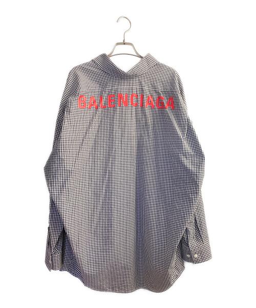 BALENCIAGA（バレンシアガ）BALENCIAGA (バレンシアガ) COCOON SWING シャツ  ブラック×ホワイト サイズ:34の古着・服飾アイテム