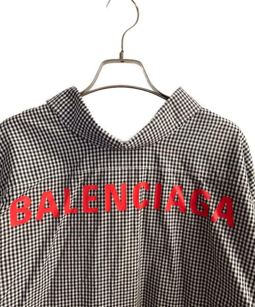 BALENCIAGA（バレンシアガ）BALENCIAGA (バレンシアガ) COCOON SWING シャツ  ブラック×ホワイト サイズ:34の古着・服飾アイテム