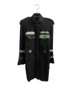 CHANELシャネル）の古着「ツイードコート」｜ブラック×マルチカラー