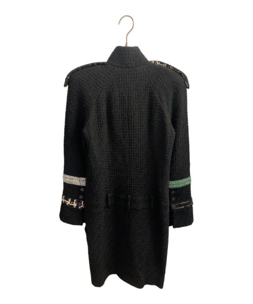 CHANEL（シャネル）CHANEL (シャネル) ツイードコート ブラック×マルチカラー サイズ:38の古着・服飾アイテム