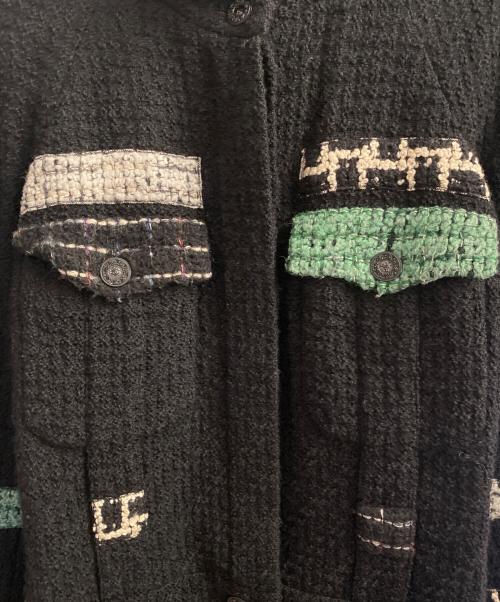 CHANEL（シャネル）CHANEL (シャネル) ツイードコート ブラック×マルチカラー サイズ:38の古着・服飾アイテム