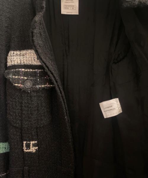 CHANEL（シャネル）CHANEL (シャネル) ツイードコート ブラック×マルチカラー サイズ:38の古着・服飾アイテム