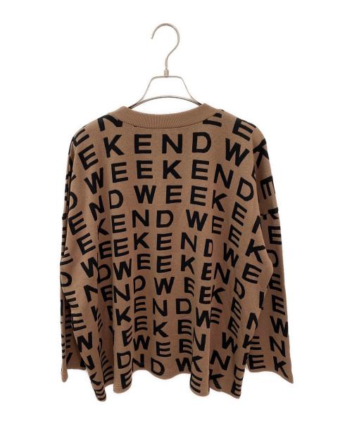 Max Mara WEEK END LINE（マックスマーラ ウイークエンドライン）Max Mara WEEK END LINE (マックスマーラ ウイークエンドライン) 総柄ロゴニット ブラウン×ブラック サイズ:Mの古着・服飾アイテム