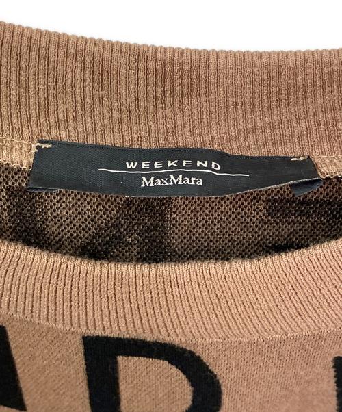 Max Mara WEEK END LINE（マックスマーラ ウイークエンドライン）Max Mara WEEK END LINE (マックスマーラ ウイークエンドライン) 総柄ロゴニット ブラウン×ブラック サイズ:Mの古着・服飾アイテム