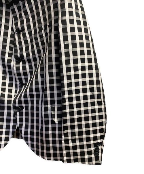 COMME des GARCONS COMME des GARCONS（コムデギャルソン コムデギャルソン）COMME des GARCONS COMME des GARCONS (コムデギャルソン コムデギャルソン) 25SS ラウンドカラージャケット ブラック×ホワイト サイズ:Mの古着・服飾アイテム