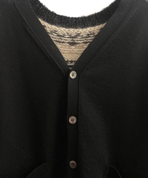 JUNYA WATANABE COMME des GARCONS（ジュンヤワタナベ コムデギャルソン）JUNYA WATANABE COMME des GARCONS ((ジュンヤワタナベ コムデギャルソン) 19AW ドッキングニットカーディガン ブラック×ホワイト サイズ:Mの古着・服飾アイテム