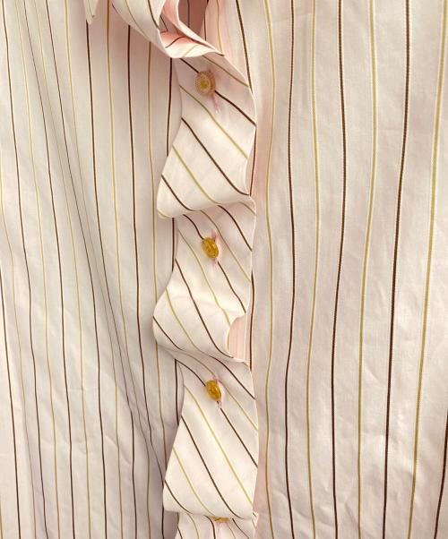 CHANEL（シャネル）CHANEL (シャネル) ココボタンストライプシャツ ピンク サイズ:42の古着・服飾アイテム