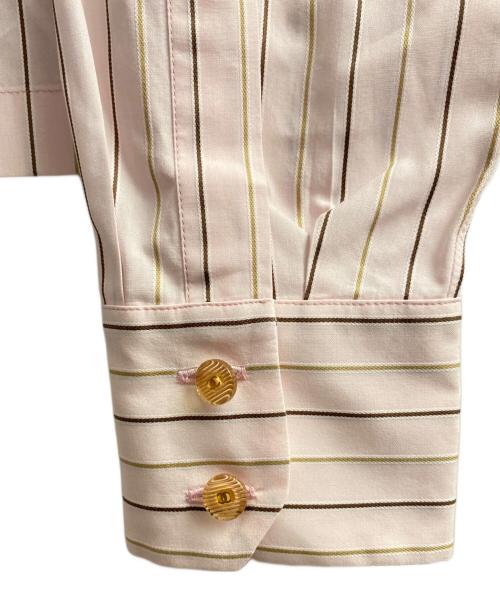 CHANEL（シャネル）CHANEL (シャネル) ココボタンストライプシャツ ピンク サイズ:42の古着・服飾アイテム