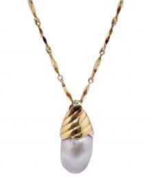 NO BRAND（ノーブランド）の古着「パールペンダントトップネックレス」