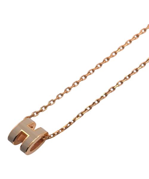 HERMES（エルメス）HERMES (エルメス) ポップHミニネックレス ベージュ×ピンクゴールド サイズ:40cmの古着・服飾アイテム