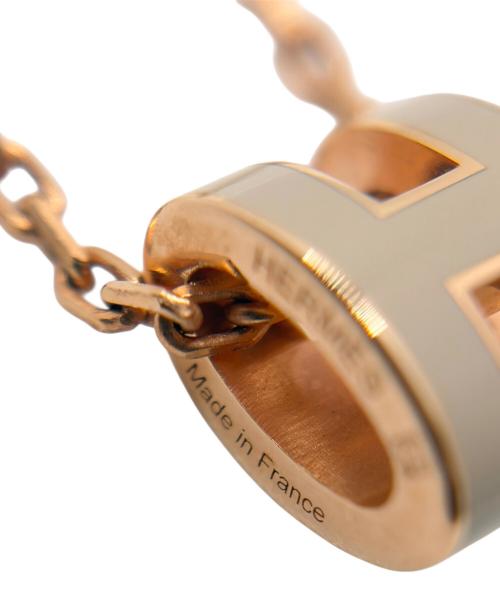 HERMES（エルメス）HERMES (エルメス) ポップHミニネックレス ベージュ×ピンクゴールド サイズ:40cmの古着・服飾アイテム